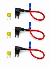 3X Mini ATM APM Add-A-Circuit Fuse Tap Adapter Holder w/ 20A Mini Fuse
