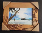 Key West Laser Engraved Wood Picture Frame Souvenir  9 1/2" x 7 1/2"