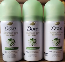 3 PACK Dove Dry Spray Go Fresh Travel Deodorant Cool Essentials 1 oz