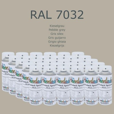 30 x Dekolack Spraydose 400 ml RAL 7032 Kieselgrau Pebble grey Gris silex Gris g