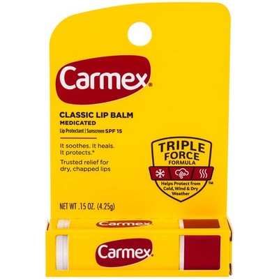 Carmex Classic Medicated Lip Balm Stick Carded 12X0.15Oz