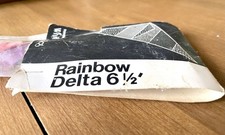 VINTAGE WHITE BIRD KITES RAINBOW DELTA 6.5 FT KITE NOS HANDMADE CALIFORNIA