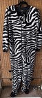 Zebra Pajamas Adult XL One-Piece Footed Sleepwear Stripe Animal Nick & Nora