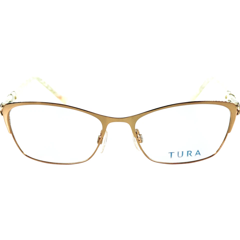 Tura R555 Womens Metal Eyeglass Frame GLD Gold 52-16 - Image 3 of 4