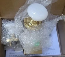 Nostalgic Warehouse 702208 Classic Rosette White Porcelain Knob Polished Brass 