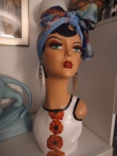 vintage retro artdeco painted stunning mannequin head refurbished Retro Style