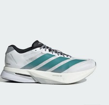 Adidas ADIZERO Boston 13 taglia UK 12,5 bianco/azzurro/grigio nuove senza scatola art JR4791