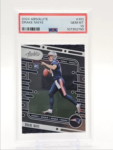 DRAKE MAYE 2024 ABSOLUTE FOOTBALL ROOKIE PATRIOTS GEM MT RC PSA 10 Q3098