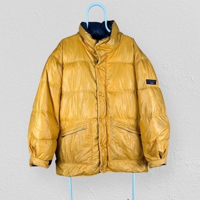 Vintage Tommy Hilfiger Jeans gelb Puffer Jacke Daunenfüllung Feder 90er Herren XL