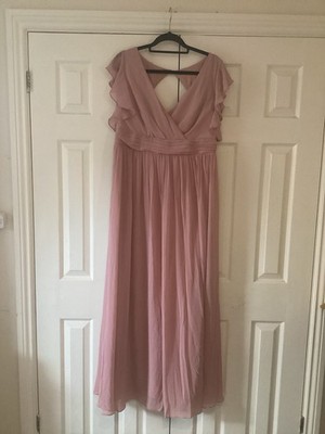 Brandneu ohne Etikett altrosa Party Abschlussball Kreuzfahrt Event Maxi Brautjungfernkleid Plus Größe 20