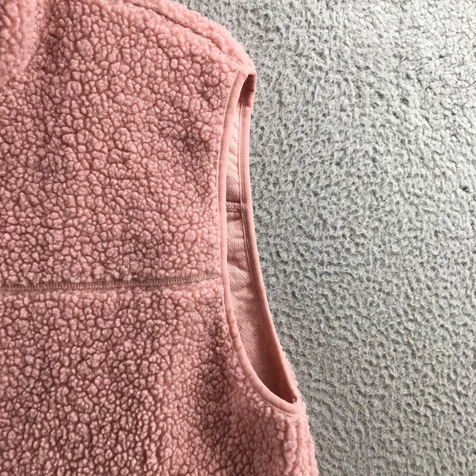 H&M Chaleco Mujer XXL Polvoriento Rosa Peluche Sherpa Vellón Cremallera Completa Cuello Simulado Acogedor Foto 4 de 4