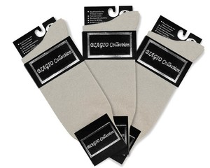 3 Pair of Biagio Solid SILVER GREY Color Mens COTTON Dress SOCKS
