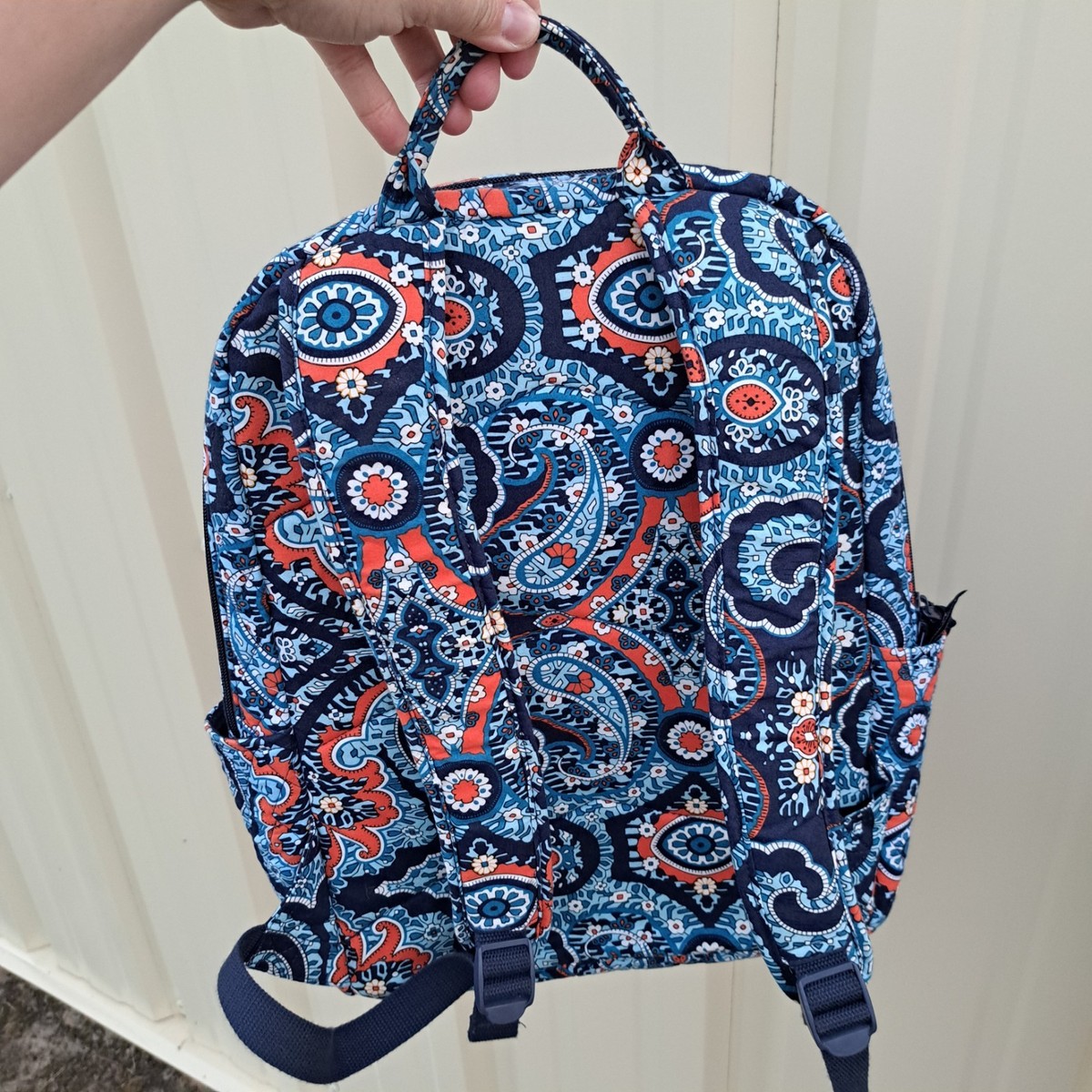 Vera Bradley Blue and Orange Paisley Backpack Set Minimalist Blue & Orange Paisley Retired Vera Bradley  main image 3