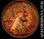 1930 Lincoln Wheat Cent- Choice Gem Brilliant Uncirculated- Color #K486