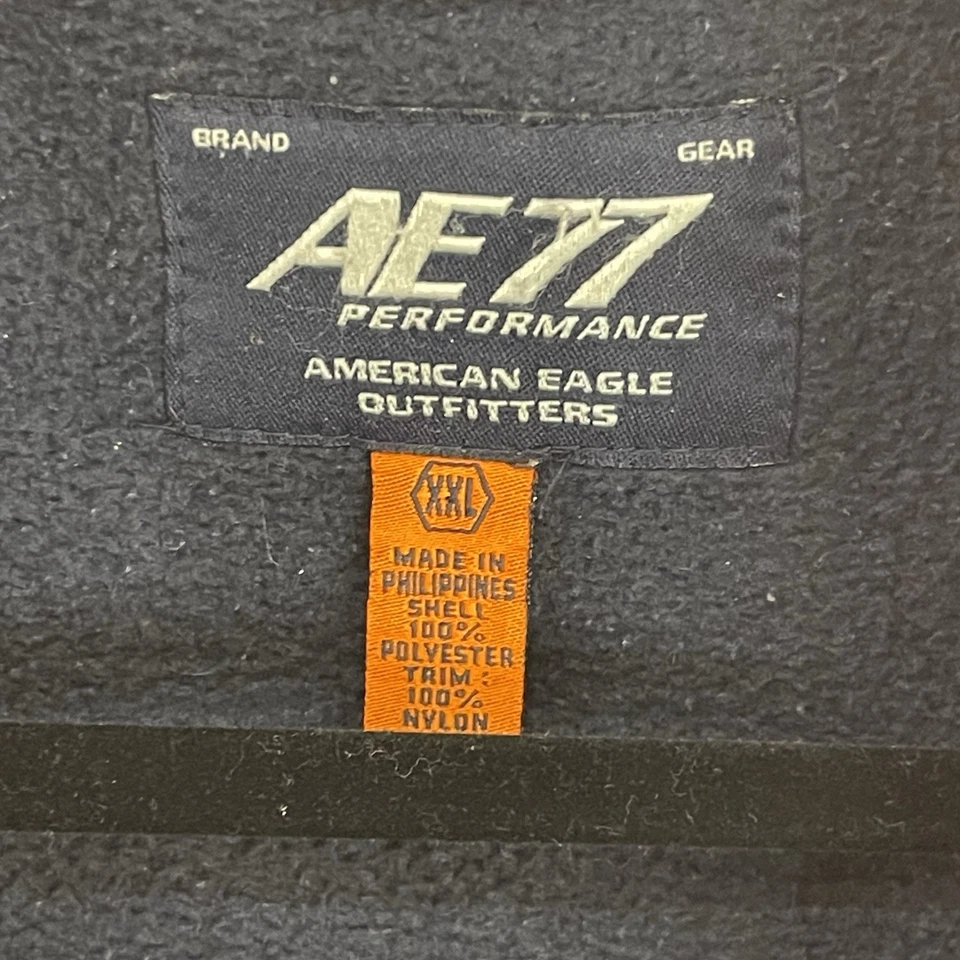 Pullover de Colección Años 90 Y2K American Eagle AE77 XXL Doble Cremallera Polar Azul Preppy Foto 3 de 4