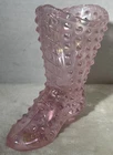 Fenton Art Glass Pink Boot Shoe Figurine