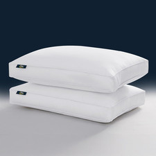Hotel Collection Pillows Queen Size Set of 2 White Goose Feather down Fiber Guss