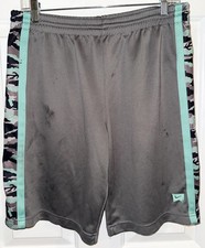 Nike Shorts Youth Large Black Neon Yellow Camouflage Draw String Dri Fit Youth