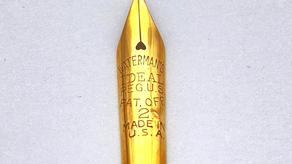 VINTAGE WATERMAN NO 2 FOUNTAIN PEN NIB ONLY 18K GOLD FINE NIB FOR FRENCH MARKET - Image 2 of 4
