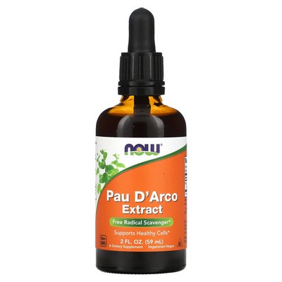 Now Foods Pau D Arco Extract 2 fl oz 60 ml GMP Quality Assured, Vegan,