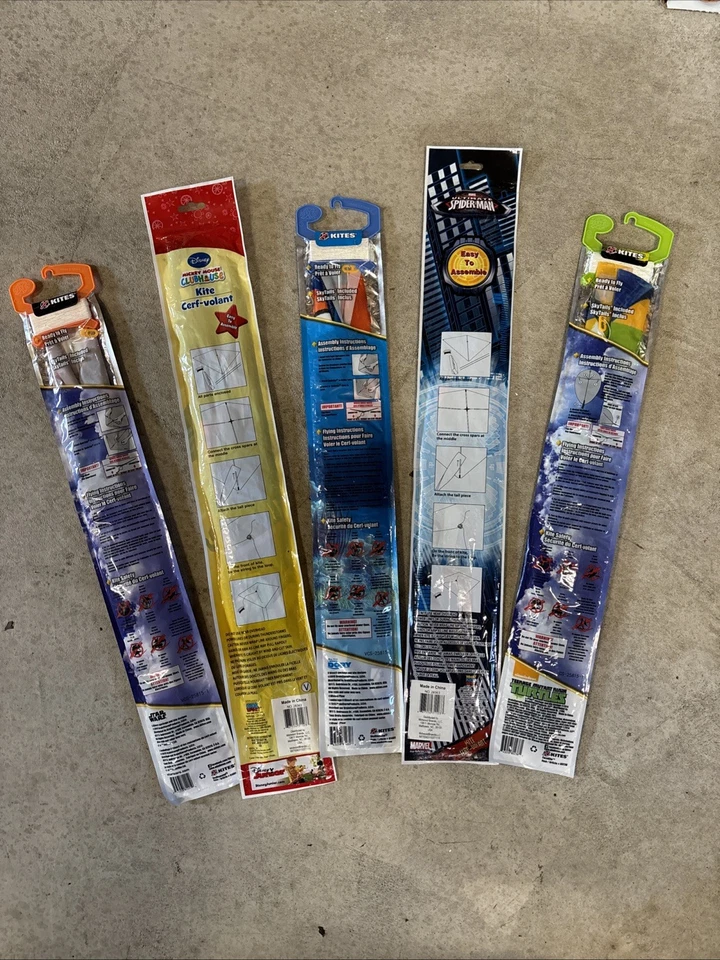 5 Kites Spider-Man Ninja Turtles Dory Nemo Mickey Mouse Star Wars New Unopened - Image 2 of 2