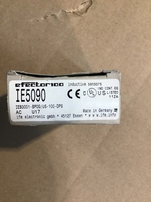IFM EFECTOR IE5090 INDUCTIVE PROX. SENSOR, 1MM RANGE, 10-36VDC.  NEW IN BOX