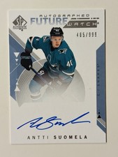 2018-19 SP Authentic - Autographed Future Watch Antti Suomela #203 /999 Sharks
