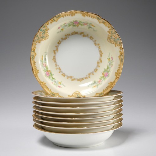 Noritake Morimura Alrea Porcelain Floral Berry Snack Bowls 9-pcs. 6" dia.
