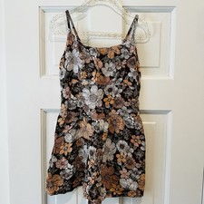 Abercrombie Kids Floral Romper - Black and Brown Size 5/6