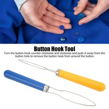 2x Button Hook Multi Color Mix Button Hook Helper Button Hook Tool MV6