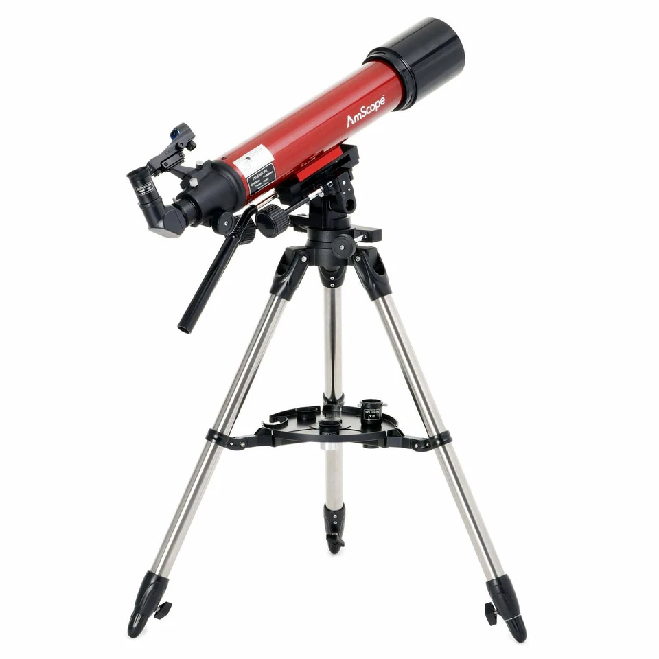 AmScope Refractor ALT-AZ 90mm Aperture, 600mm Focal Length +Red Dot Finder - Image 2 of 2