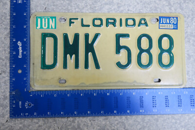 1980 80 FLORIDA FL LICENSE PLATE TAG # DMK 588