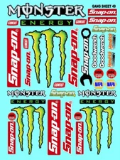 WHITE VINYL Sticker Gang SHEET  -R/C MODEL Decals 1/12-1/10-traxxas-arrma