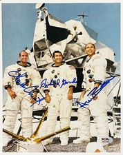🚀 PSA DNA Signed Apollo 12 XII Pete Conrad Richard Gordon Bean Astronaut Photo