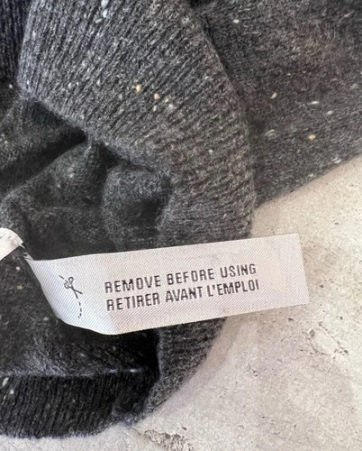 Maglione Pullover 100% Puro Cashmere Uomo Black Brown L Grigio Cachemire Kasmir - Imagen 7 de 8