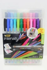 BIC Intensity Fineliner Marker Pens, Fine 0.4mm and Medium 1.0mm, 24 Count