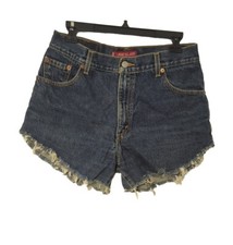 Levi's 550 Classic Cut Off Shorts Distressed Vintage Denim Wash Size 12 Levis