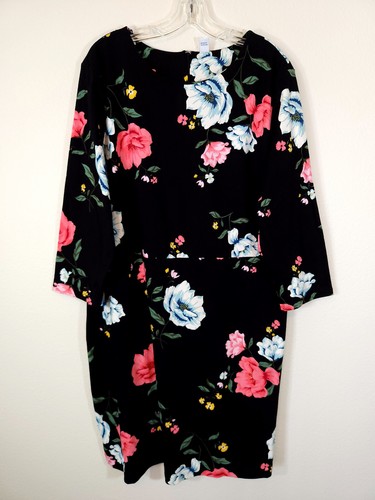 Old Navy Black Floral Print LS Sheath Dress - Women's 2XL (NWD) - Picture 3 of 7