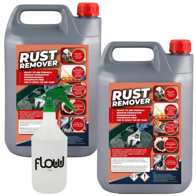 Rust Remover Liquid Removes Metal Oxides Water Soluble Not Phosphoric 10L FLOW