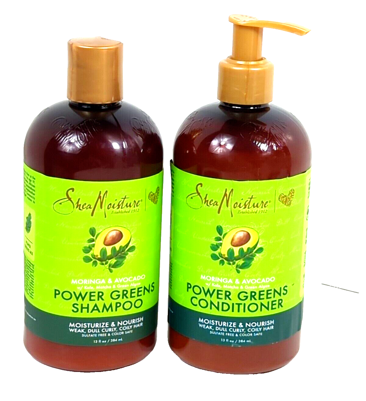 Shea Moisture Power Greens Shampoo & Conditioner Moringa & Avocado 13 oz ea eBay