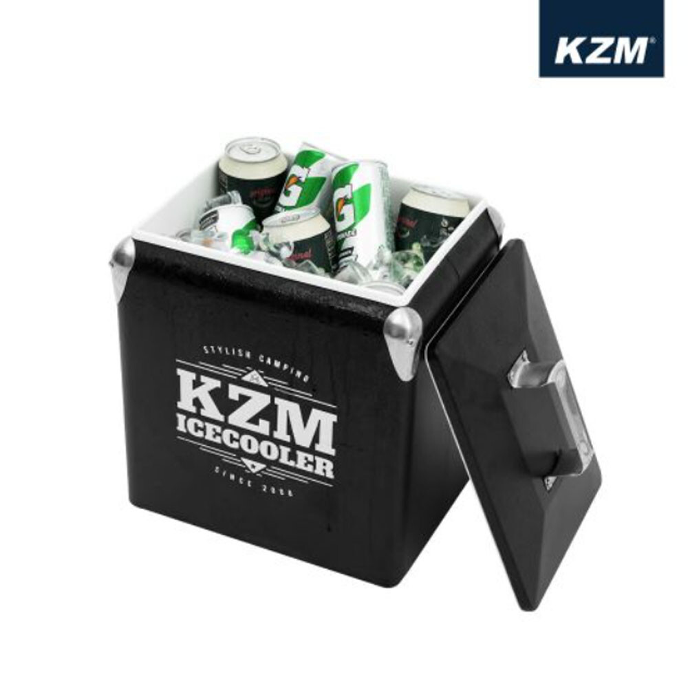 KAZMI} 13L High Performance Cooler Black Cube Camping Stainless