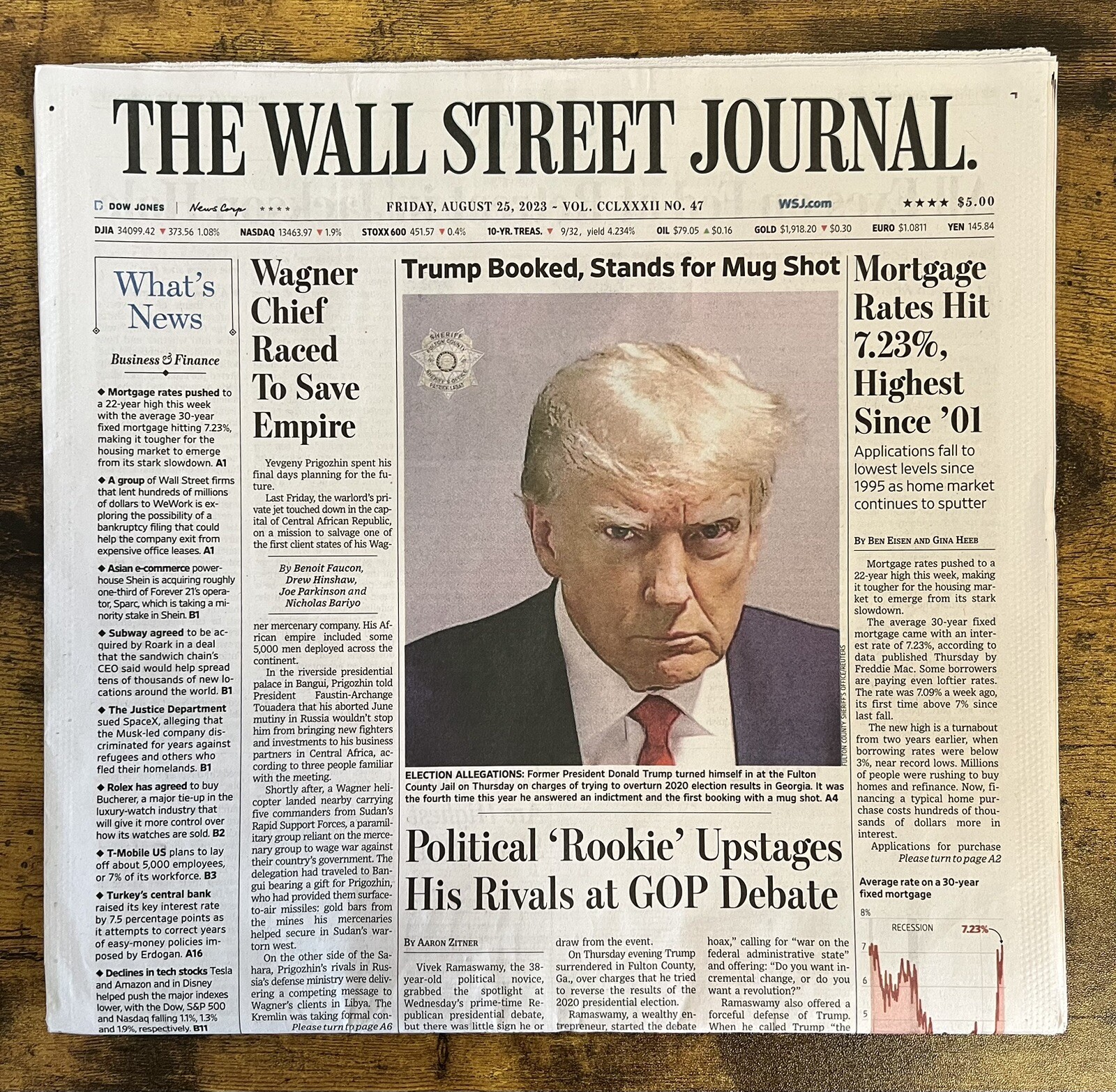 The Wall Street Journal - Donald Trump Mugshot Newspaper - 8/25/2023 | eBay