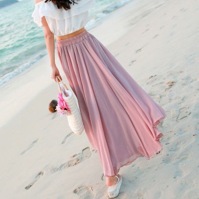 beach flared skirt