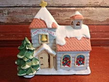 Enesco Lucky and Me RARE Christmas Village Piece ~1986 "JOY TO THE WORLD" CHURCH