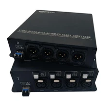 2/4 Ch Line-Level Balanced XLR Audio over Fiber with Switchable 48V Phatom Power