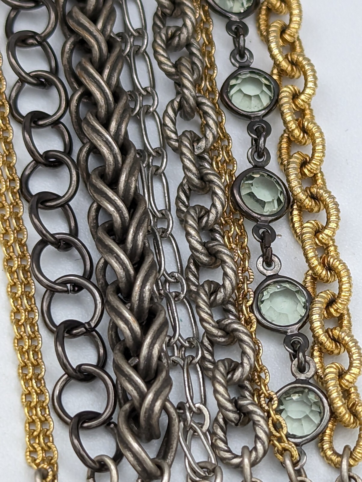 Michael Golan Multiple Chains Rhinestone Gold Put… - image 2