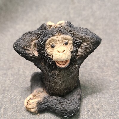 Small Chimpanzee Monkey Resin Figurine ~2''