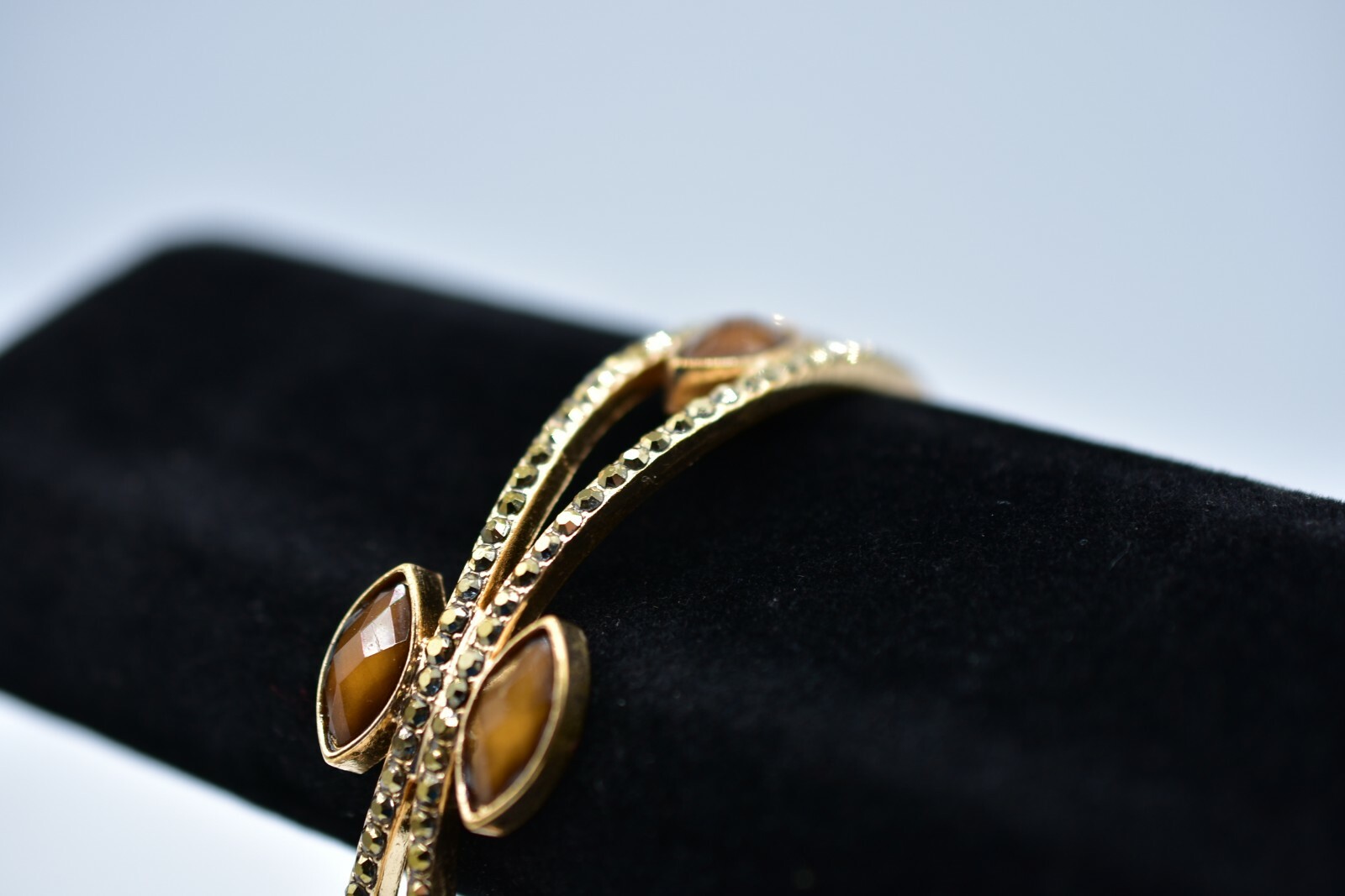 Statement Bangle Bracelet Rhinestone Crystal Gold… - image 3