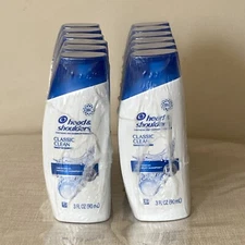 Lot of 12 Head & Shoulders Classic Clean Dandruff Shampoo 3 fl oz Travel Size