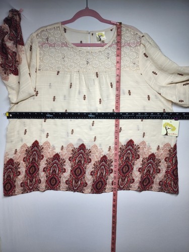 Anthropologie Damen Fig and Flower 3/4 Ärmel Blumen Chiffon Top 3X - Bild 15 von 20